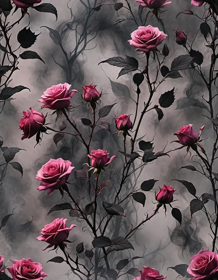 Ethereal Fire Angel in Dark Pink Hues