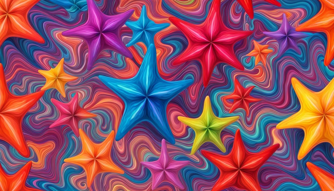 Psychedelic Jelly Star Maelstrom: Swirling Starfish Art