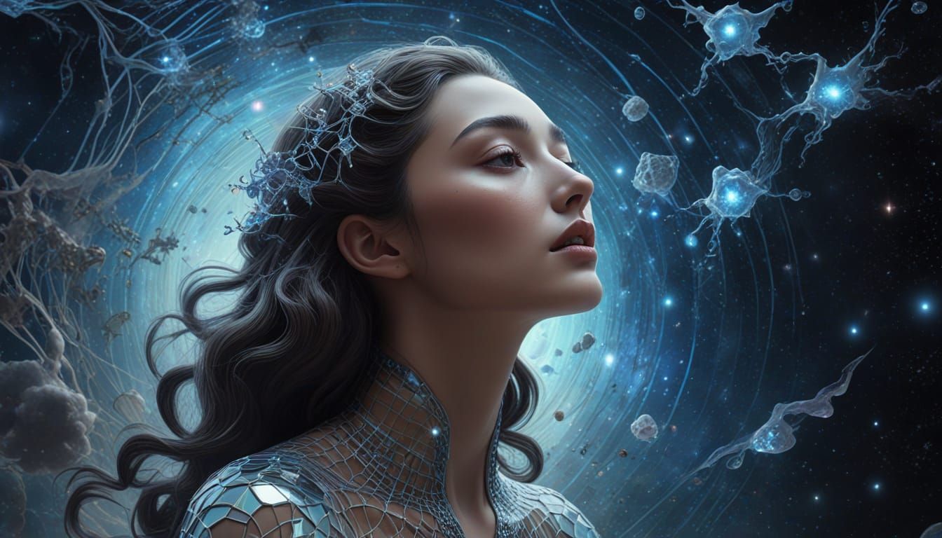 Cosmic Weaver: A Surreal Art Nouveau Fantasy