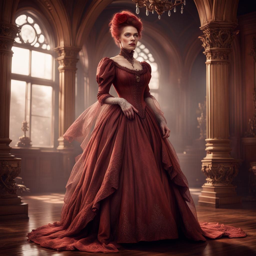 Victorian Red-Skinned Creature in Detailed Matte Painting