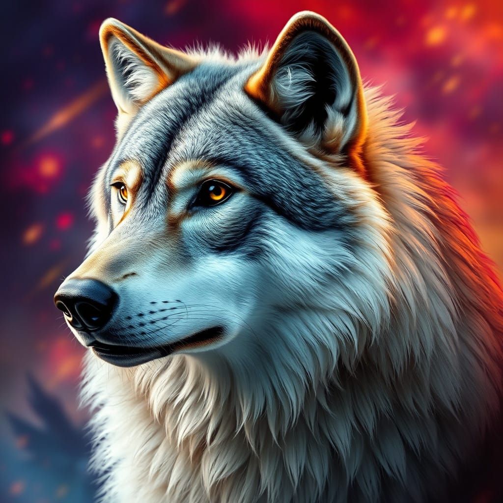 Majestic Wolf in Hyperrealistic Concept Art