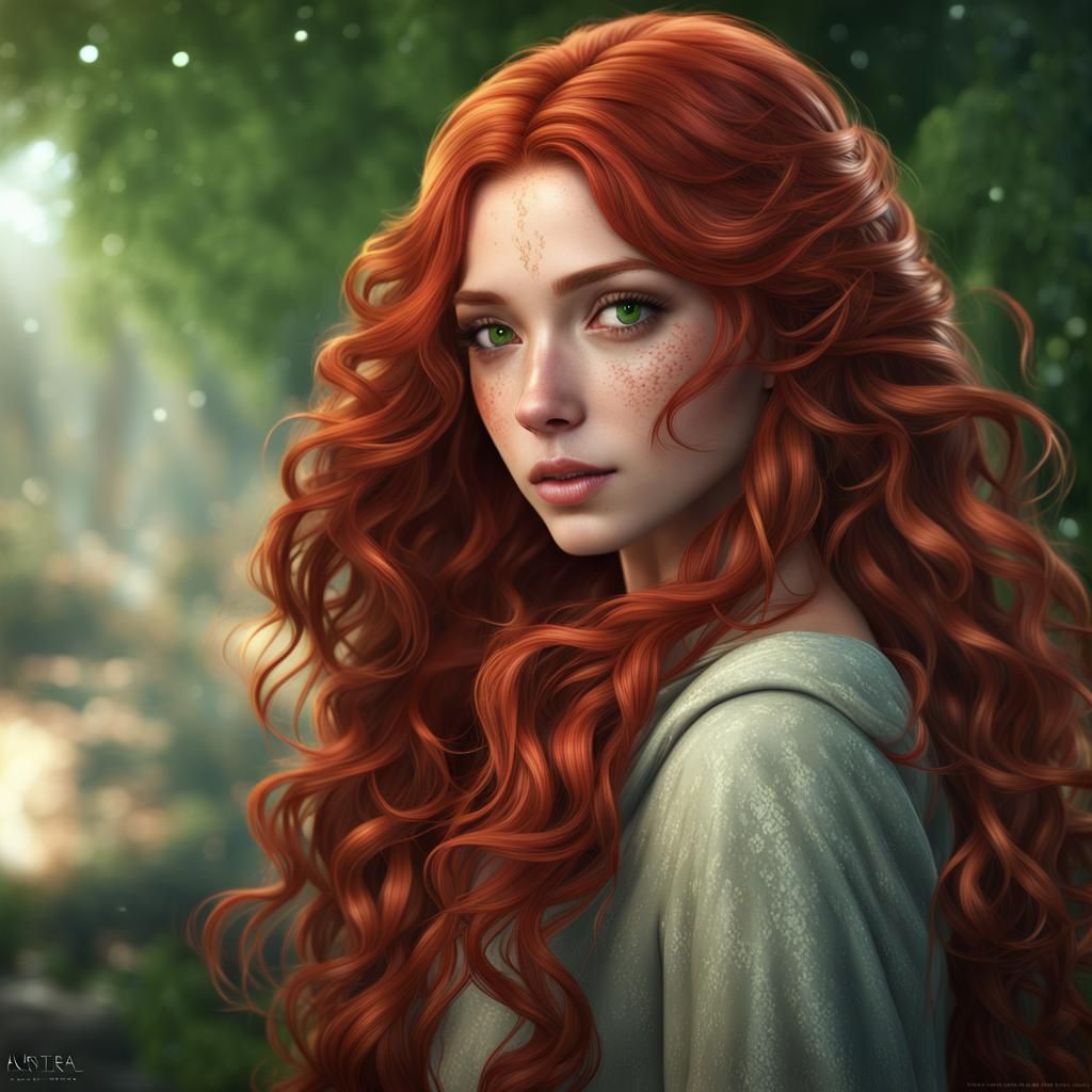 Fantasy Portrait of a Woman with Red Hair
