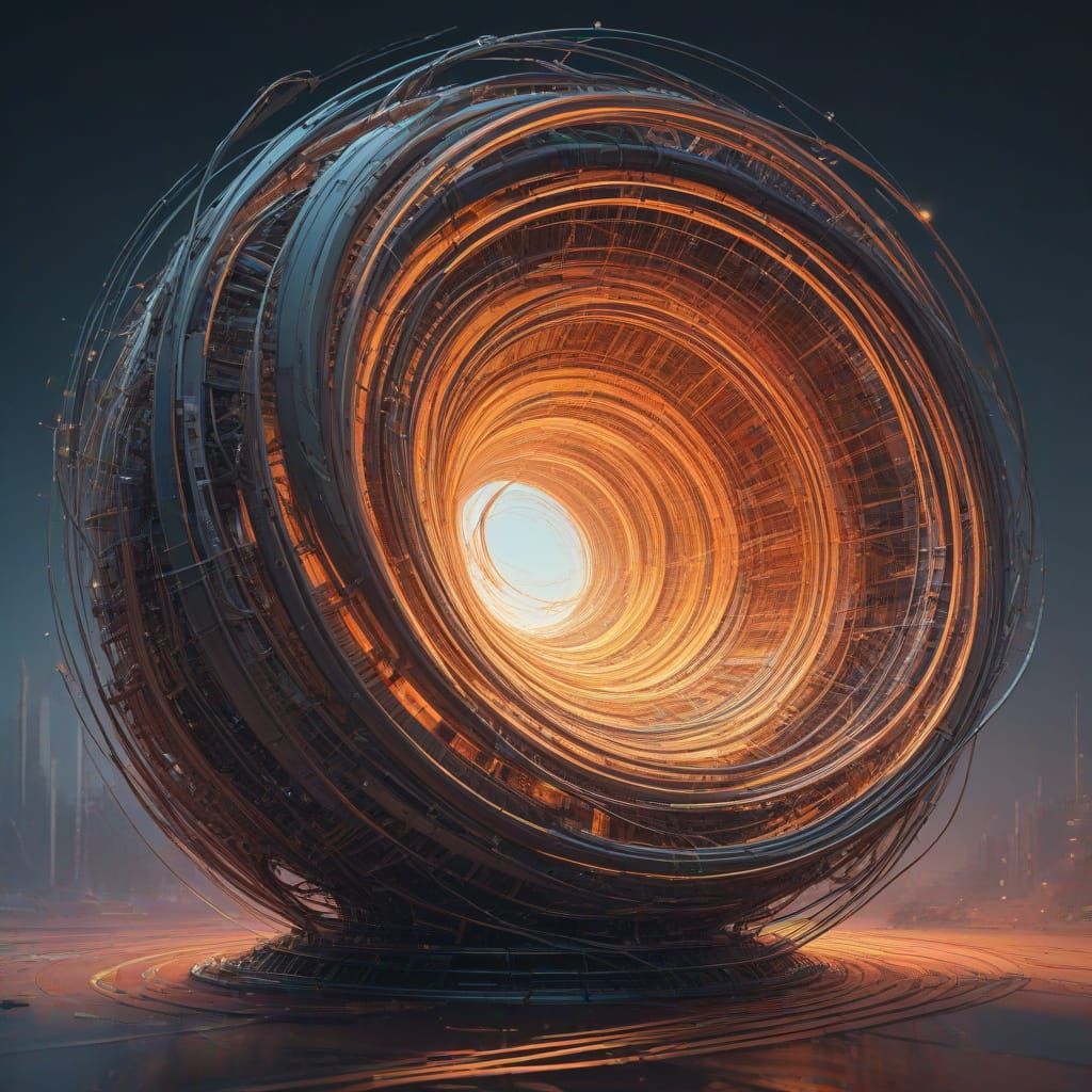 Schematic Plasma Torus Disappearing into Event Horizon