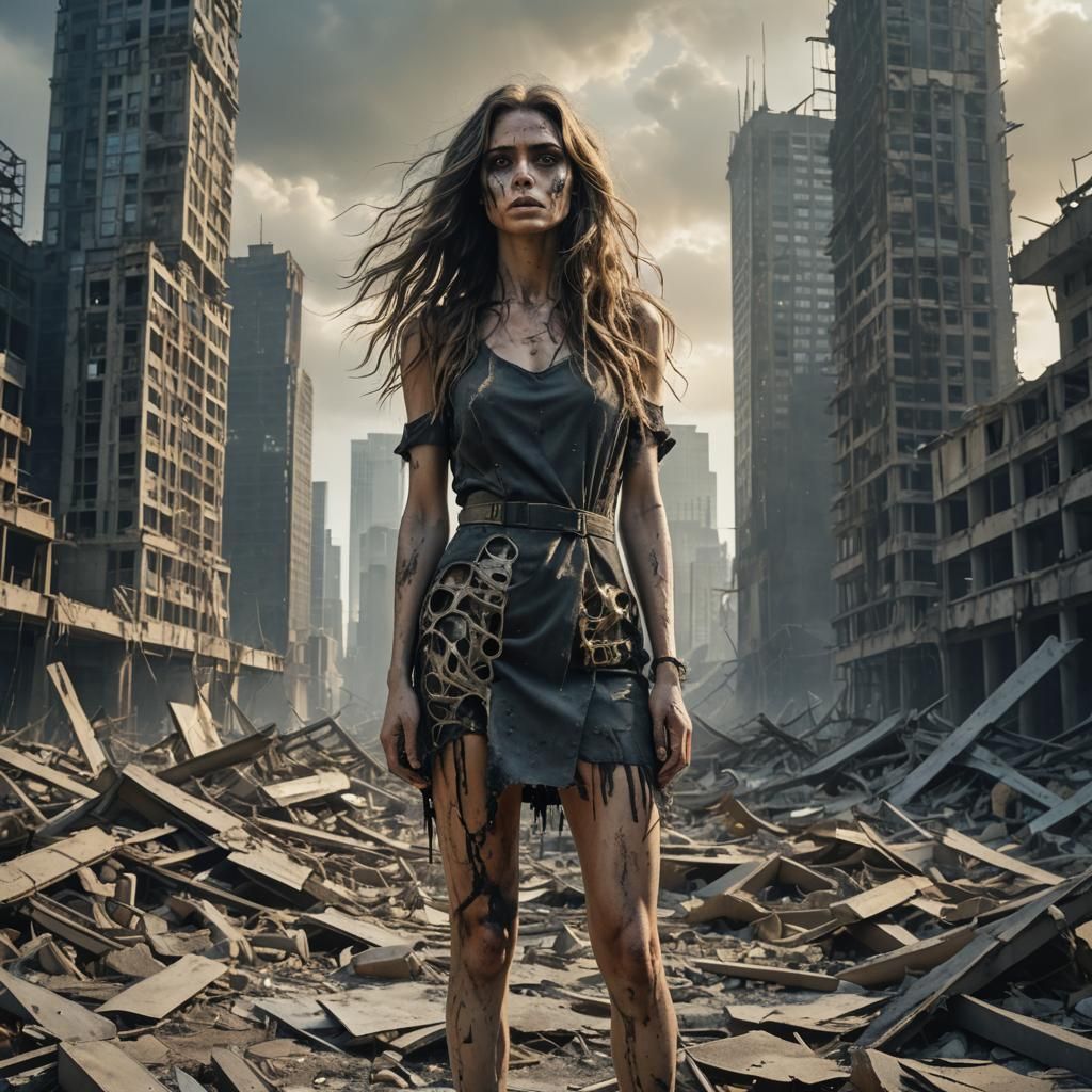 Post-Apocalyptic Woman in Tristan Eaton Style