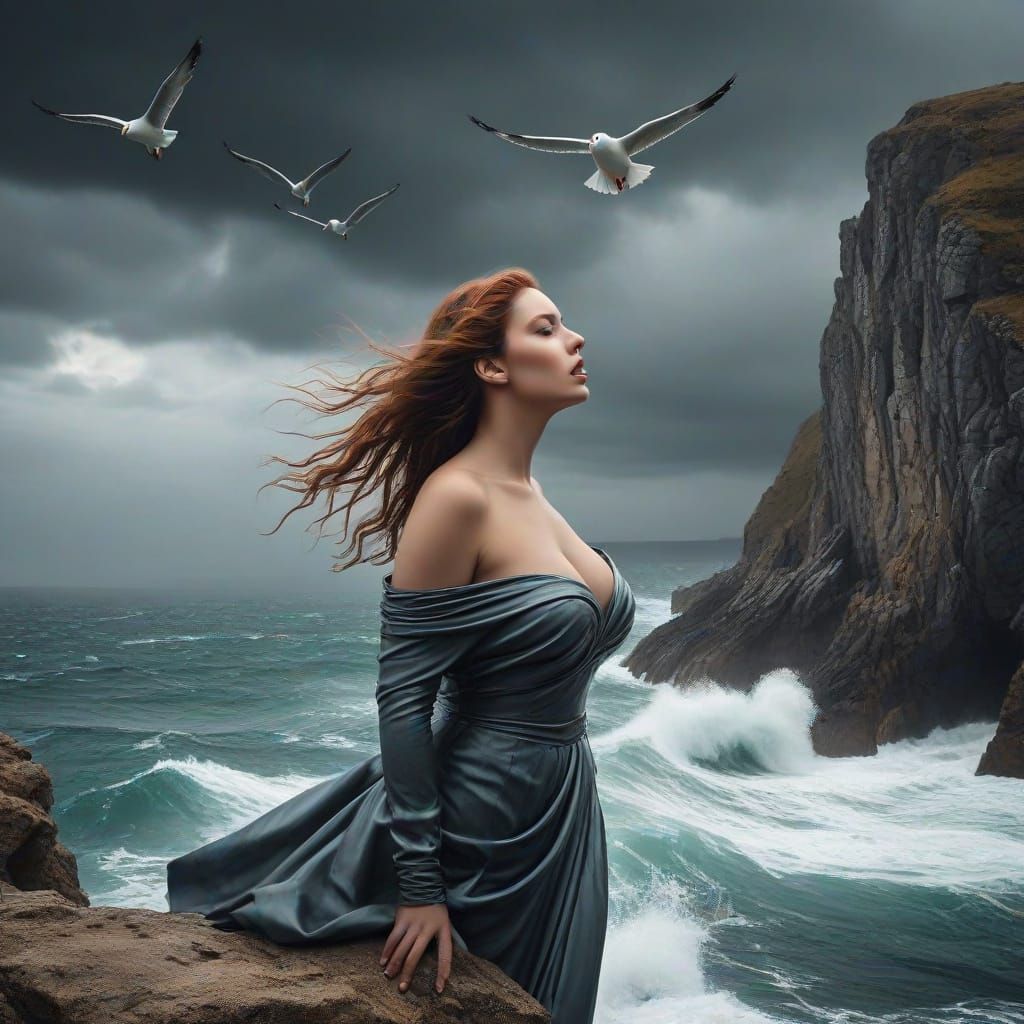 Sirens Singing Above a Stormy Sea