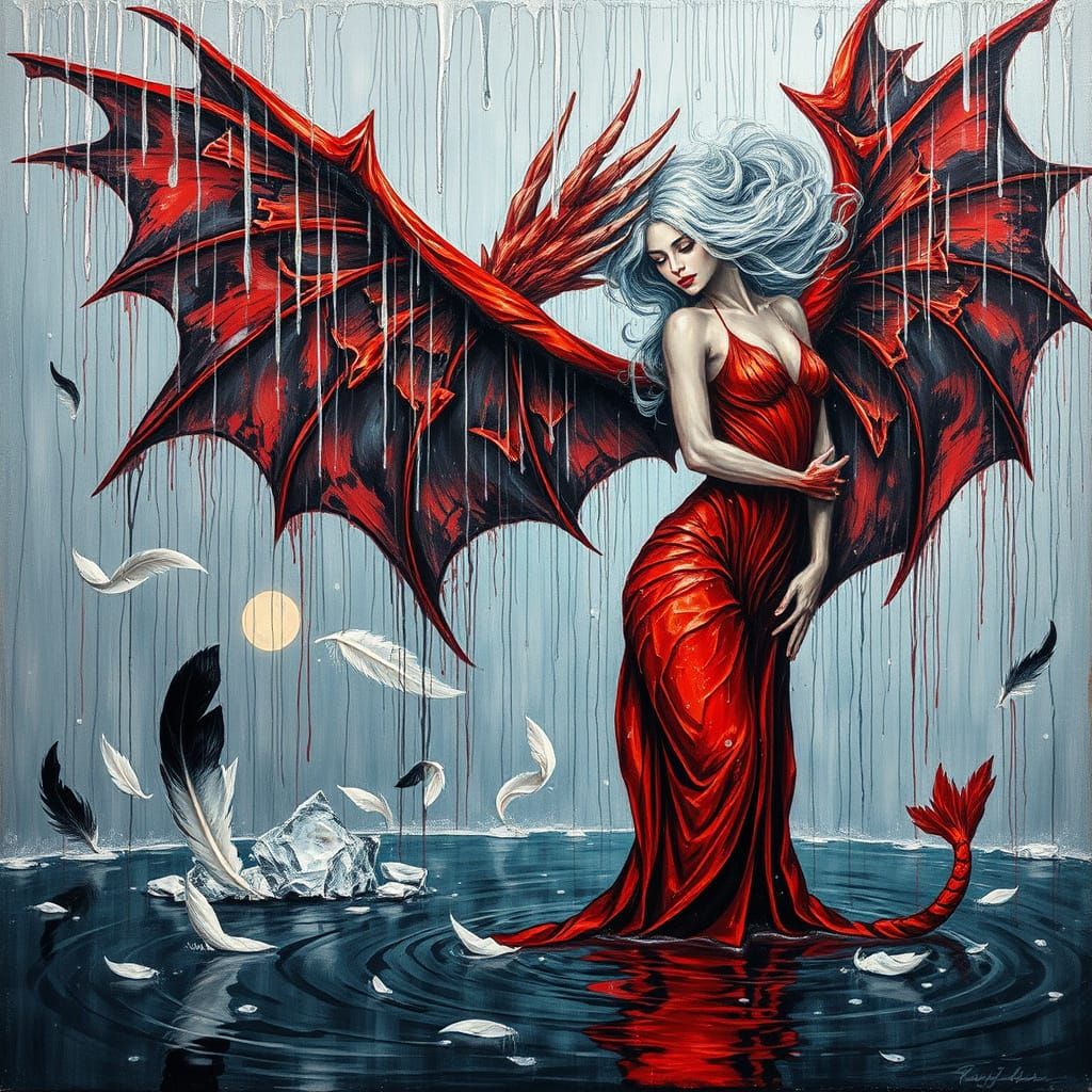 Dragon Goddess in Neo-Impressionist Splendor