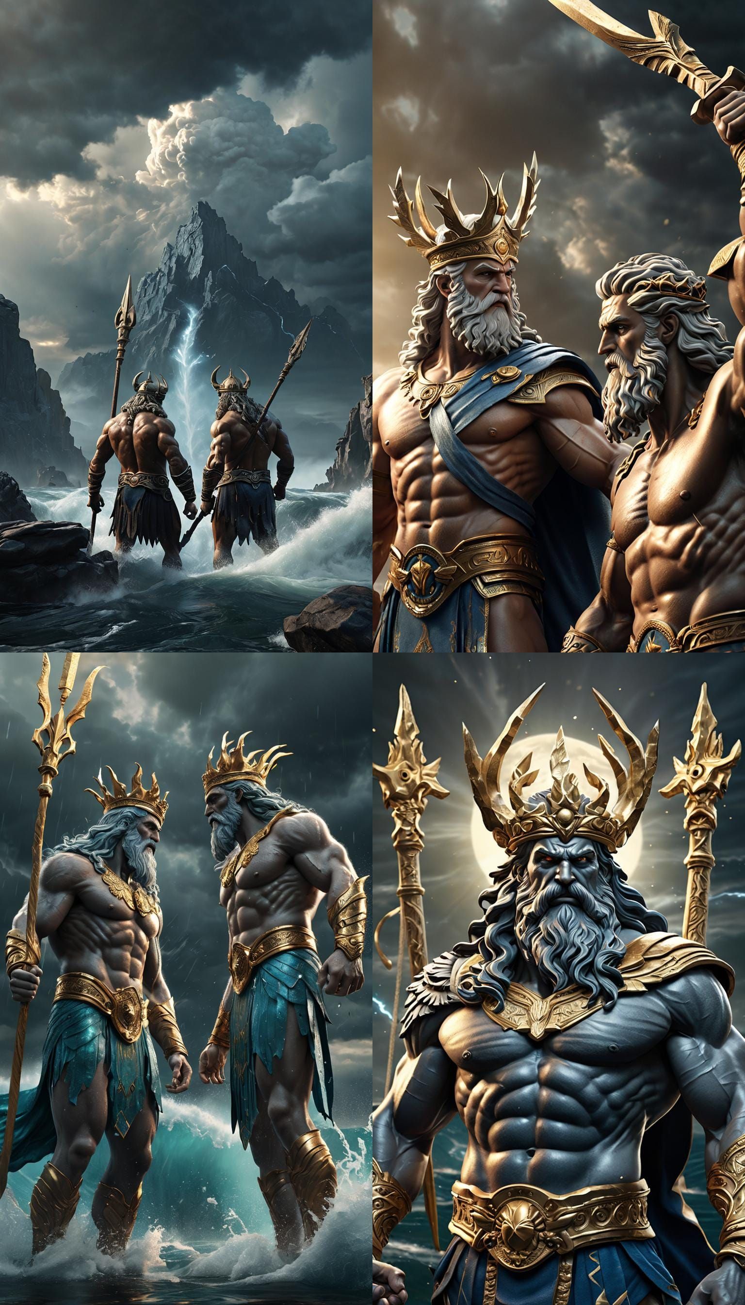 Zeus and Poseidon Clash in Epic 3D Render