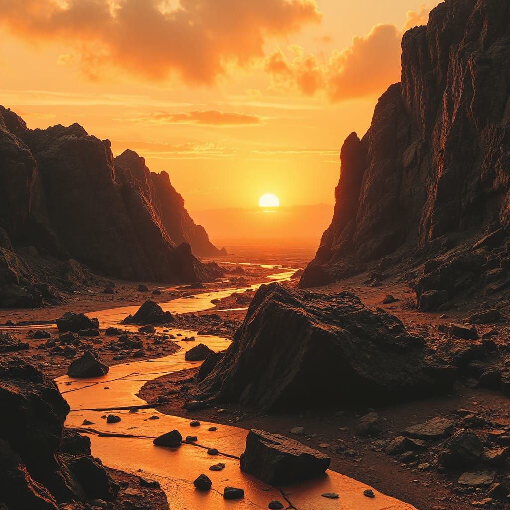 Imperial Lava Sunrise in Sepia Tones