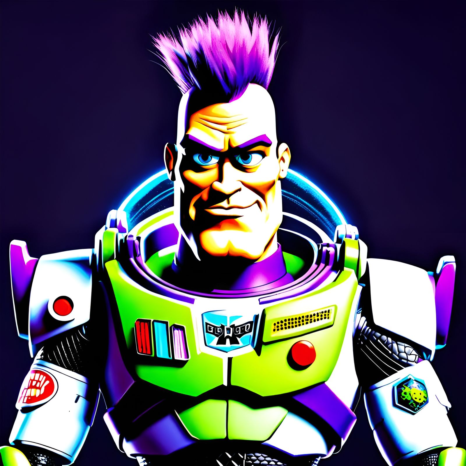 Punk Buzz Lightyear Digital Portrait