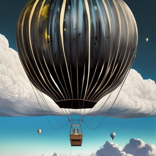 Terrifying Space Balloon in Black and White