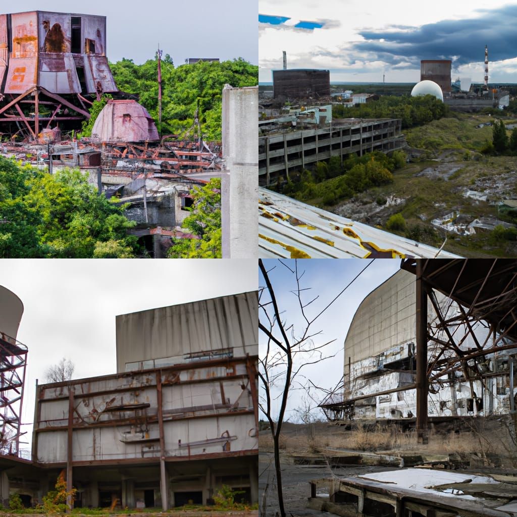 Radioactive Power Plant Ruins: A Post-Apocalyptic Vision