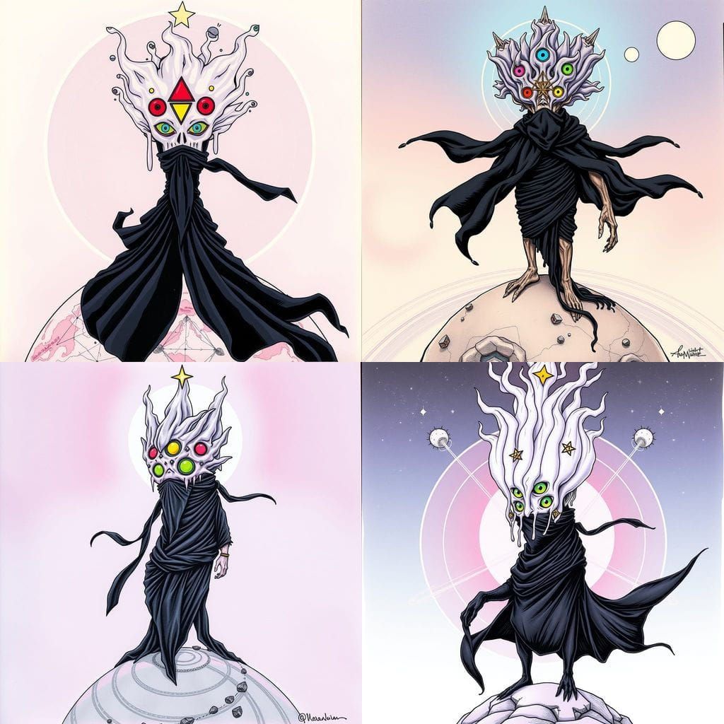 Primordial Titan in Fiery Opalescent Form with Celestial Eye...