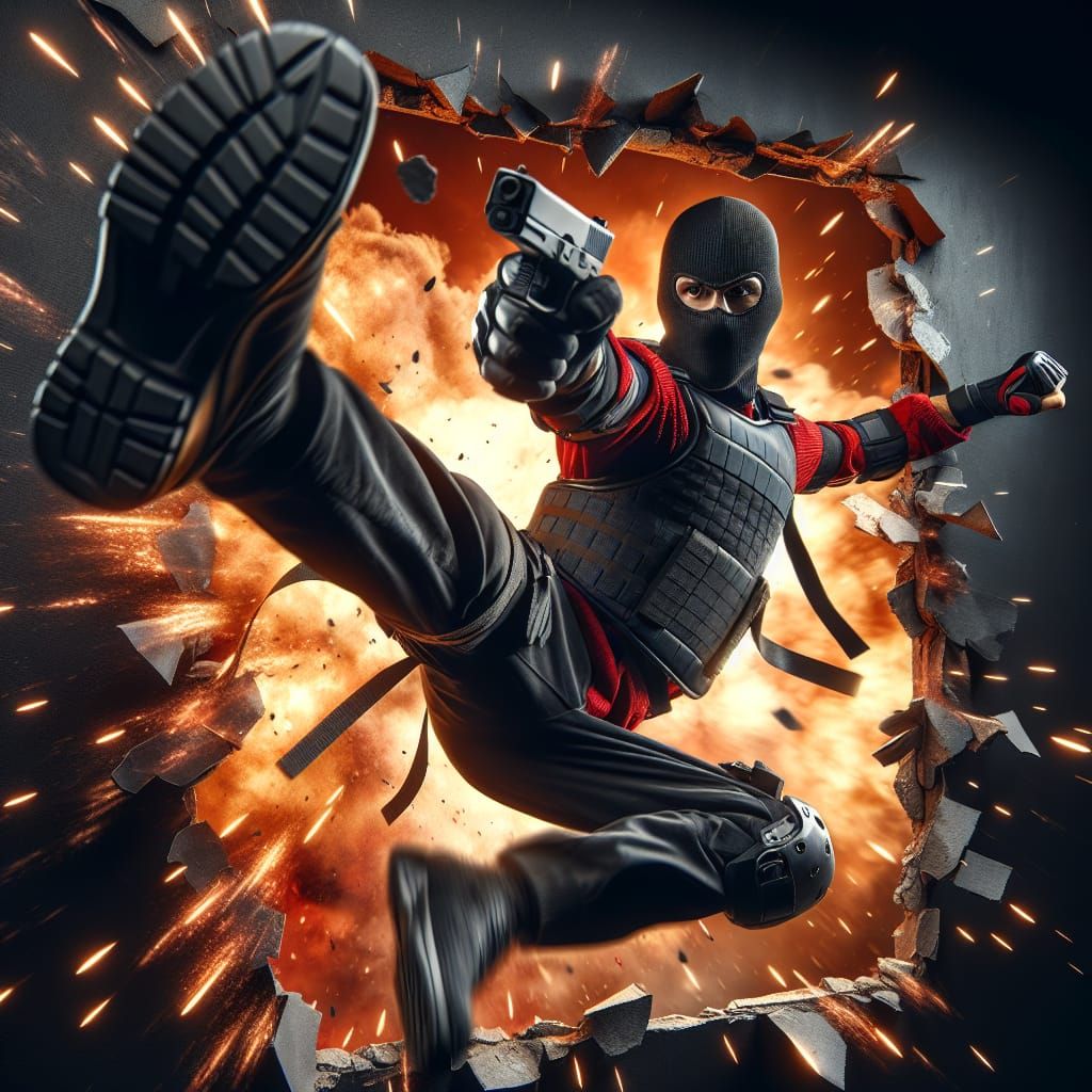 Dynamic Taekwondo Kick Through Explosion