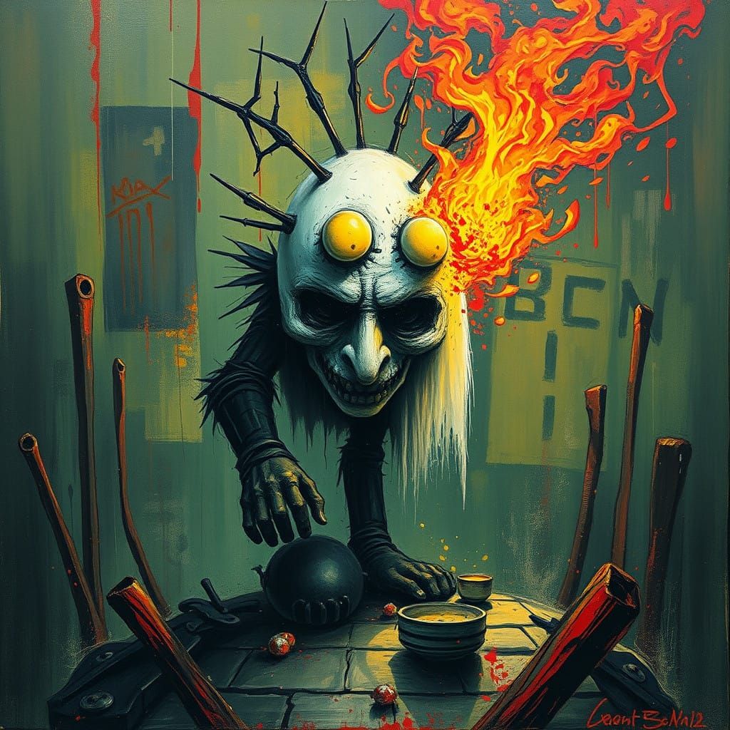 Eggman in a Dark Cyberpunk Aesthetic