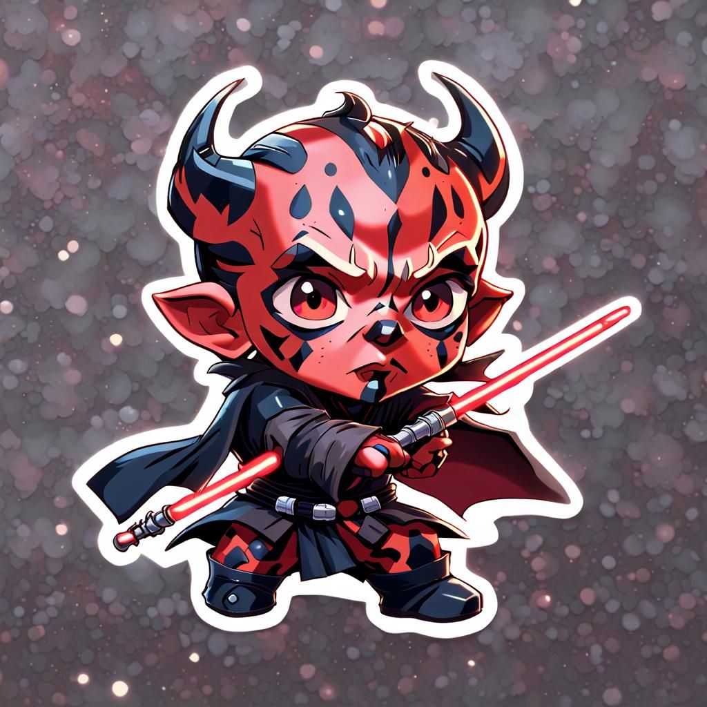 Cute Darth Maul Chibi Sticker Anime Art