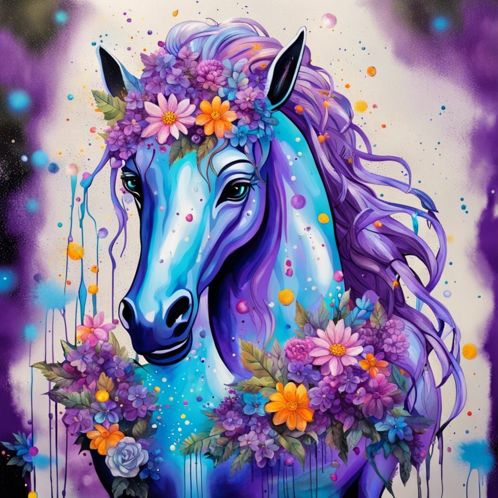 Sparkly Centaur at Fairytale Pond in Graffiti Art Style
