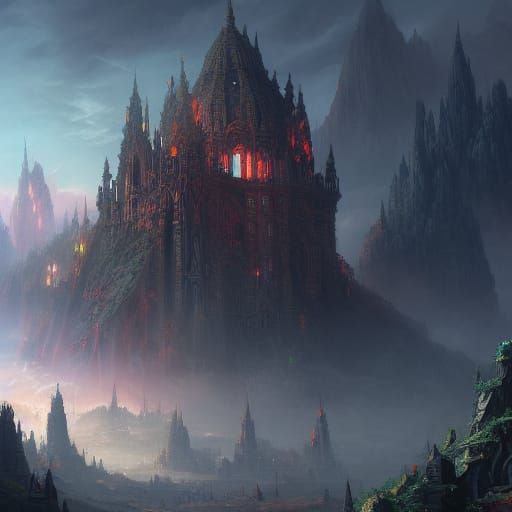 Detailed Behir Matte Painting in Deep Color