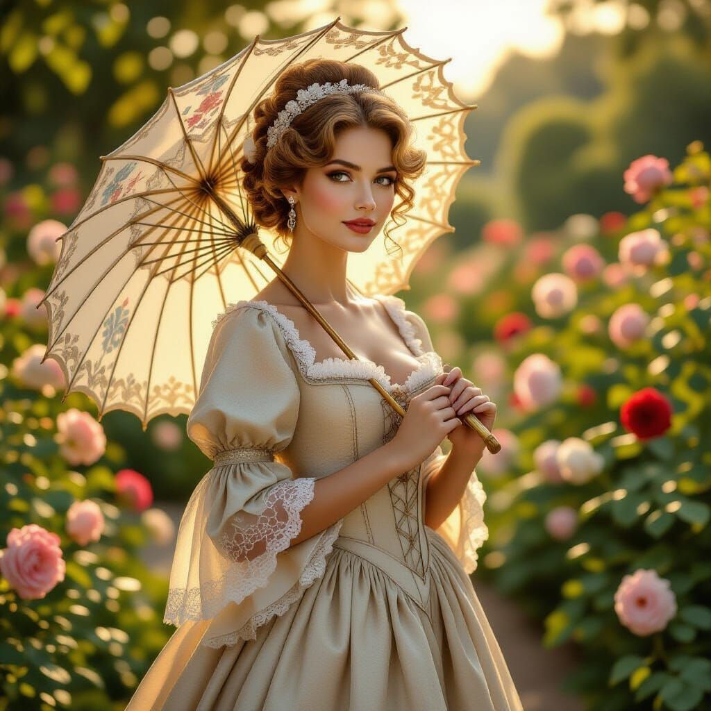 Medieval Princess with 1960s Hair in Dreamy Realism Style