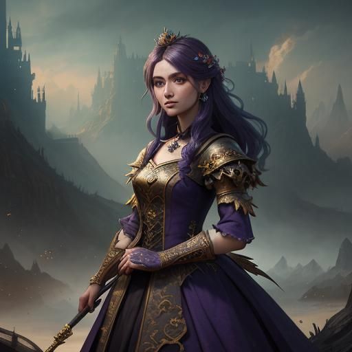 Fantastical Princess Girl Matte Painting in 8K