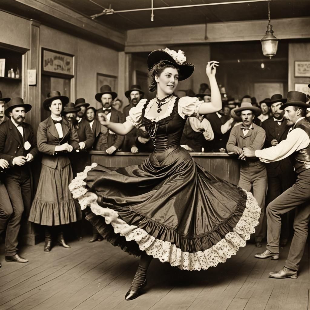 Klondike Kate Can-Can Dance: 1890s Style Photograph