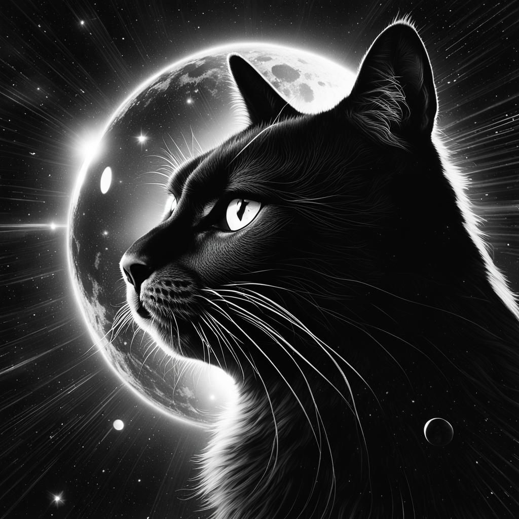 Black Cat's Golden Eye During Solar Eclipse