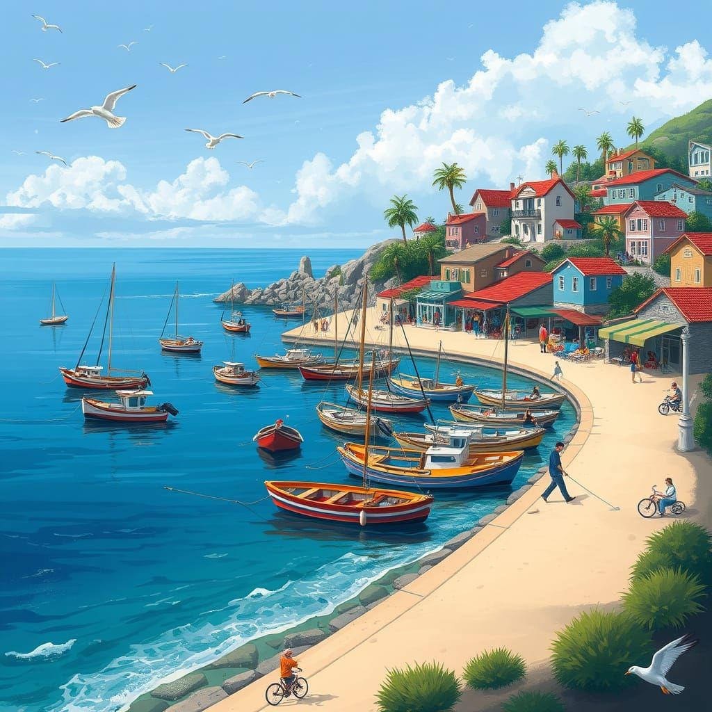 Serene Coastal Village in Perfect Harmony