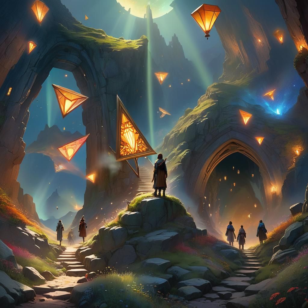 Ethereal Spirits Merge with Earth in Luminous Landscape