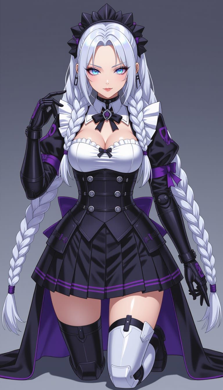 Cyberpunk Android Maid in Manga Style