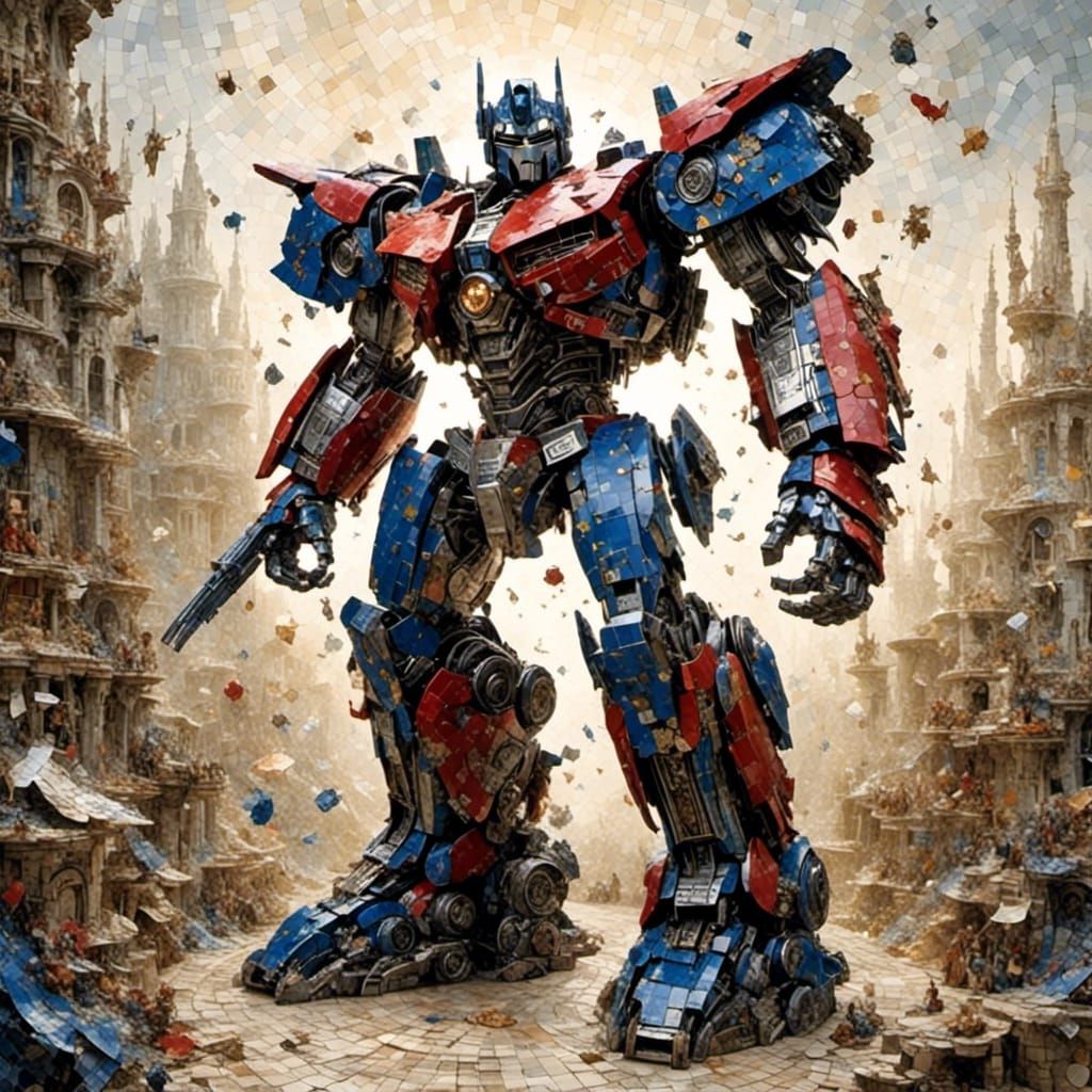 Optimus Prime with Mosaic Circle Effect