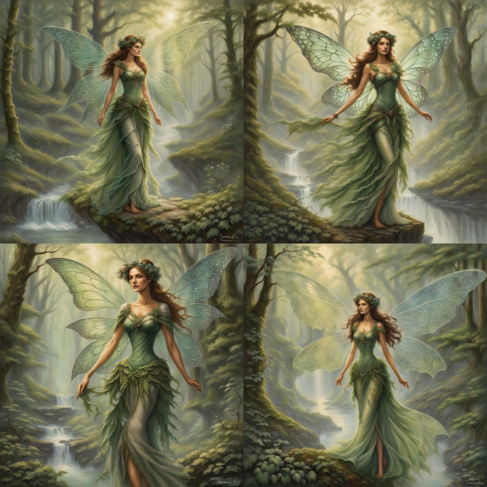 Ethereal Earth Fairy in Forest, Hyperdetailed Fantasy