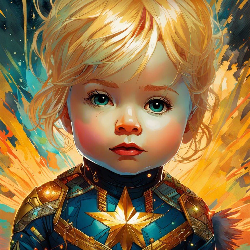 Cybernetic Baby Captain Marvel Portrait