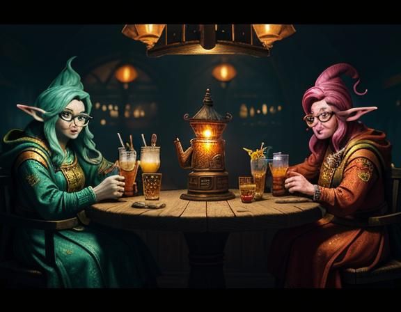 Gnomish Tavern: Cocktails and Magic in Digital Art
