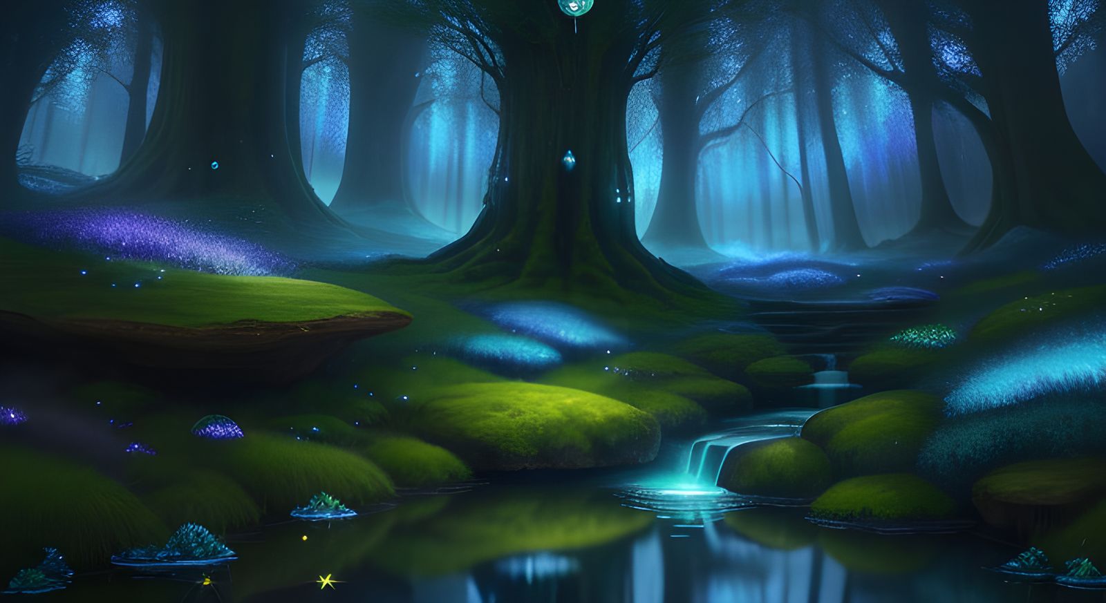 Ethereal Fantasy Scene in the Crystal Glade of Nordthra