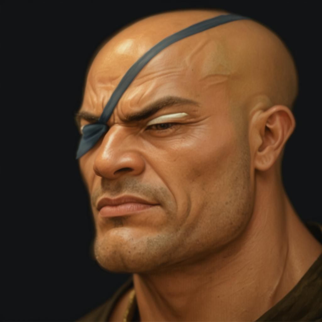 Hyper-Realistic Portrait of Sagat in Thai Landscape