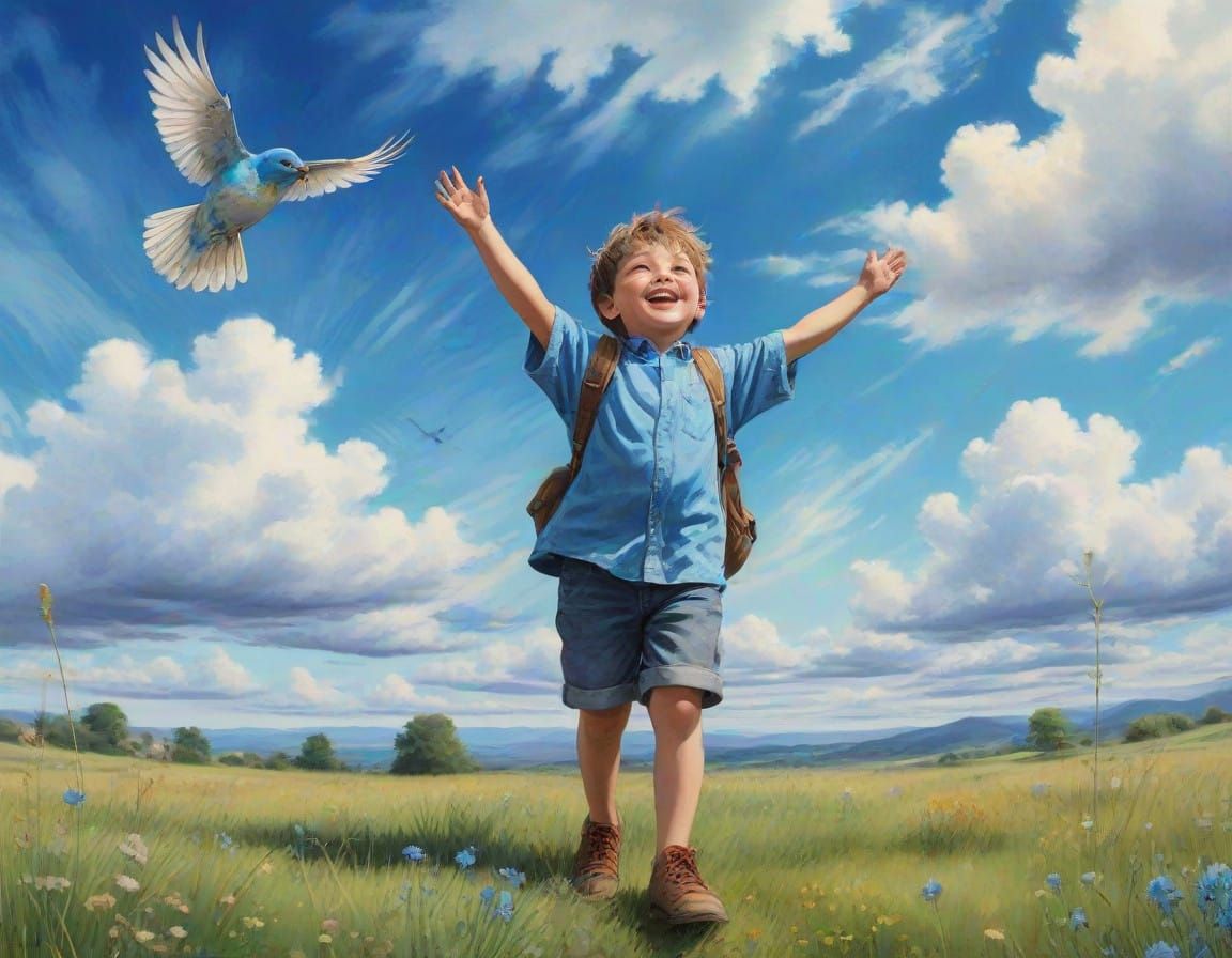 Joyful Moment in Vibrant Vintage Style