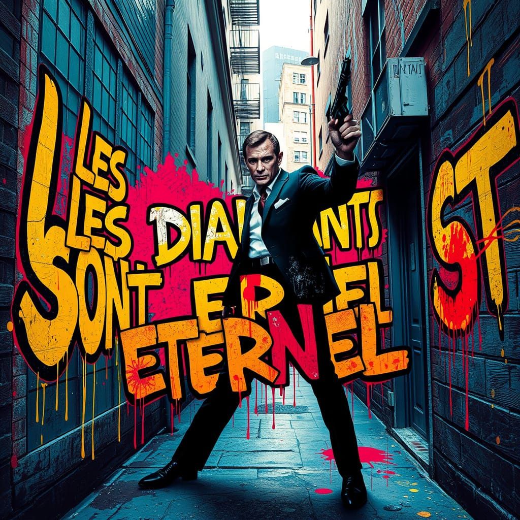 Sean Connery as Bond in Eternally Eternal Diamonds Graffiti....