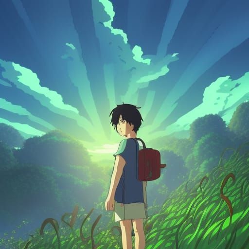 Pixel Art Video Game Scene in Anime Style