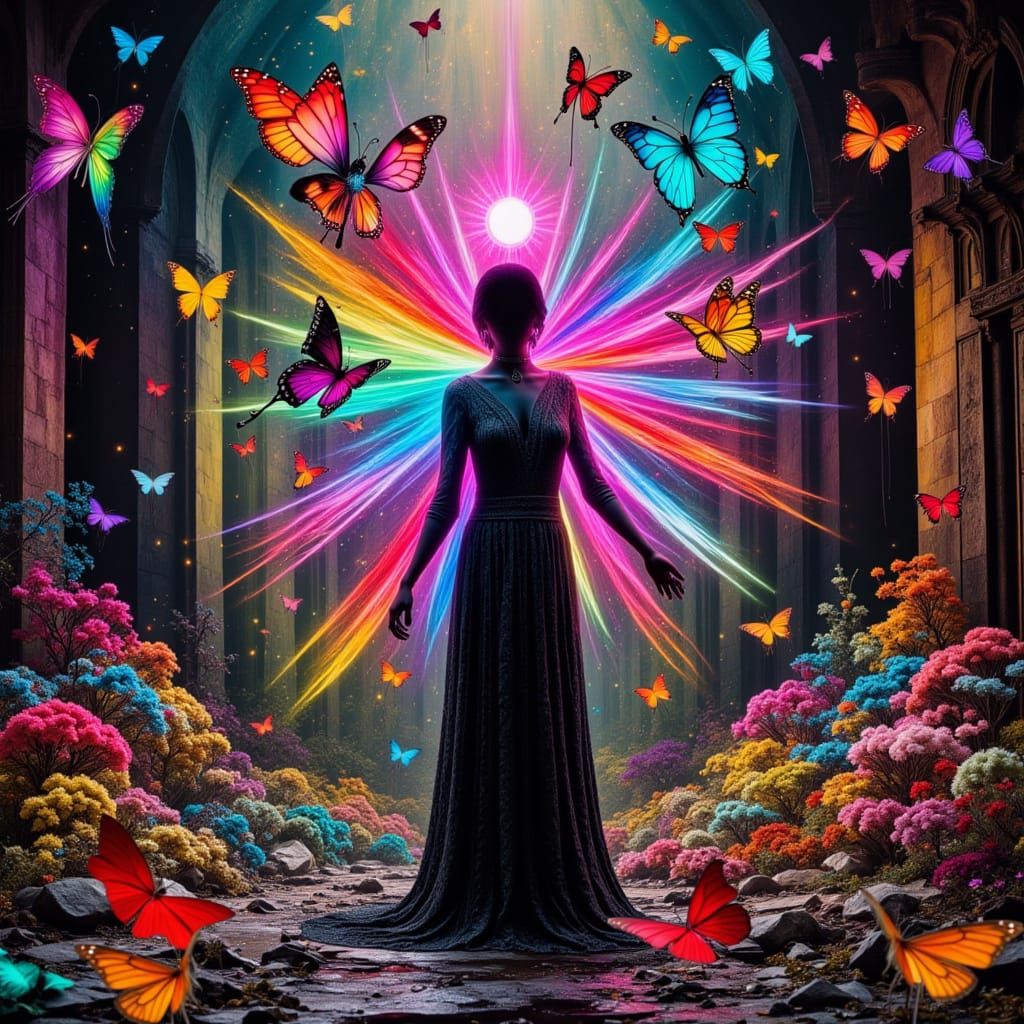 Ethereal Spectral Figure in Dadaist Collage