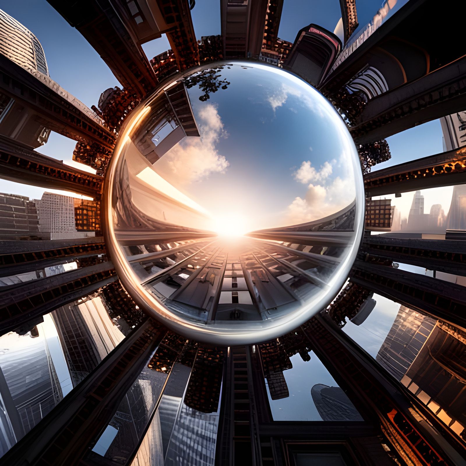 Frantic Orb Mirrors in Chrome Aesthetic