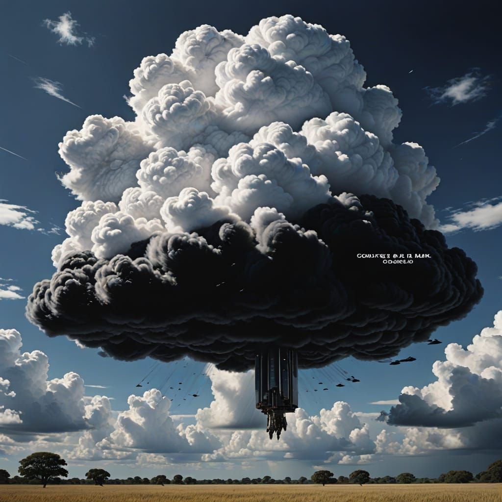 Surreal Heavy Cloud with Men in Black