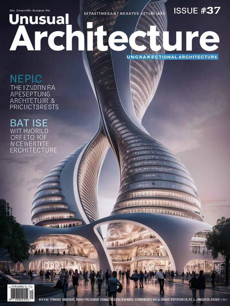 Ultramodern Hourglass Skyscraper Magazine Cover
