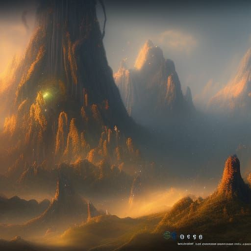 Fantastical Conscious Creator in Detailed Matte Painting