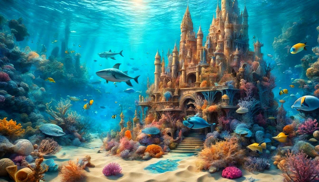 Underwater Sandcastle Kingdom: A Matte Painting Masterpiece