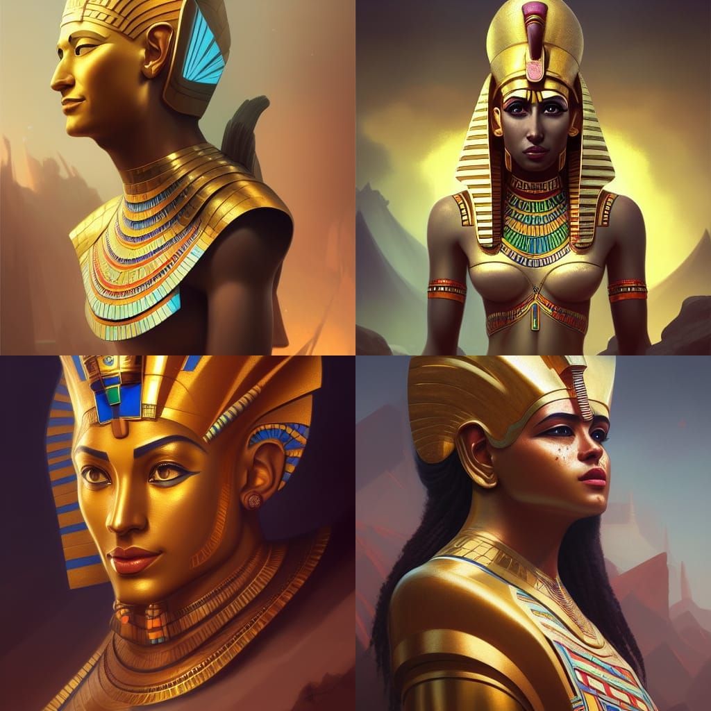 Detailed Portrait of Egyptian God Hapi