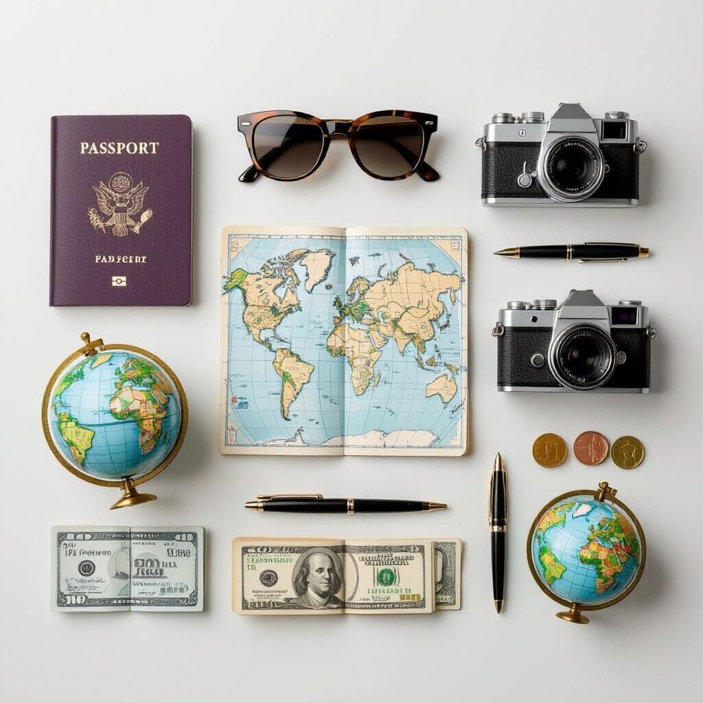 Travel Knolling Still Life in Studio Lighting