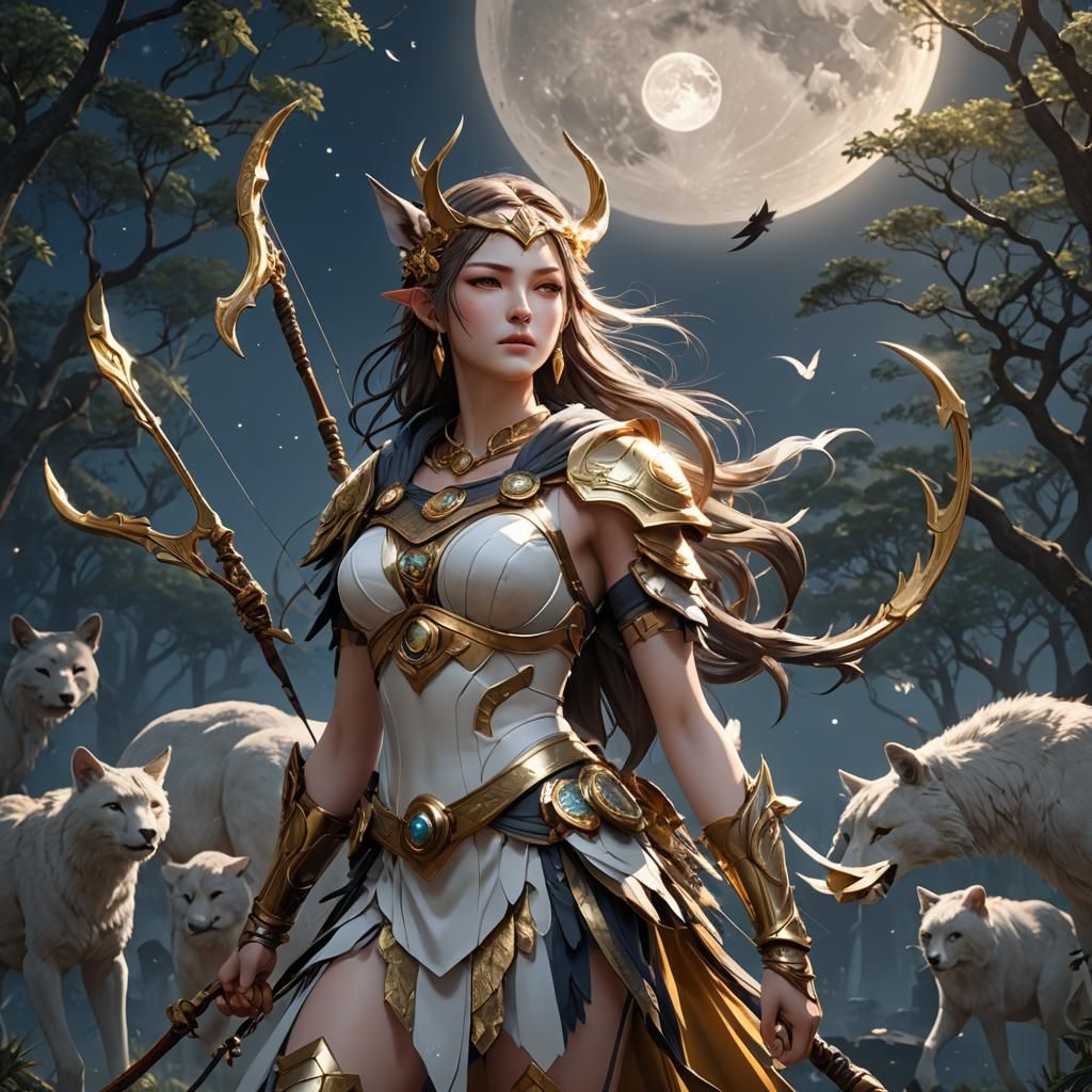 Artemis, Goddess of The Hunt: 3D Anime Art