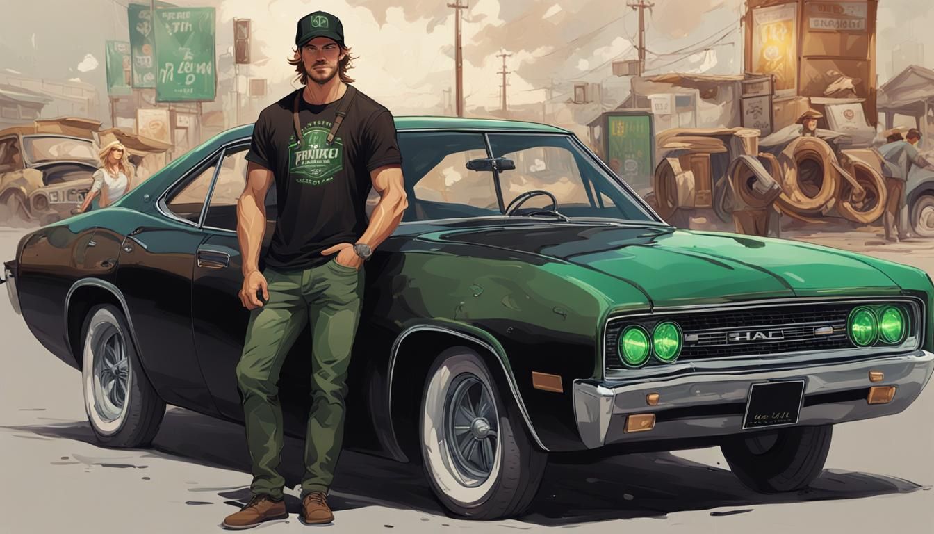 Handsome Man with Green Eyes by Greg Rutkowski