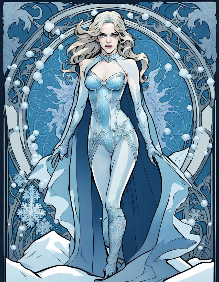 Danielle Panabaker as Killer Frost, Alphonse Mucha style