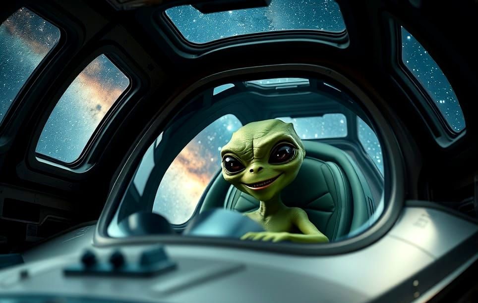 Commander of Alien Spaceship at Work