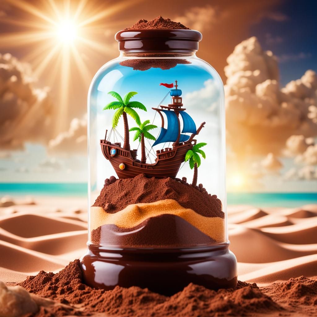 Pirate Ship in a Bottle on Chocolate Island